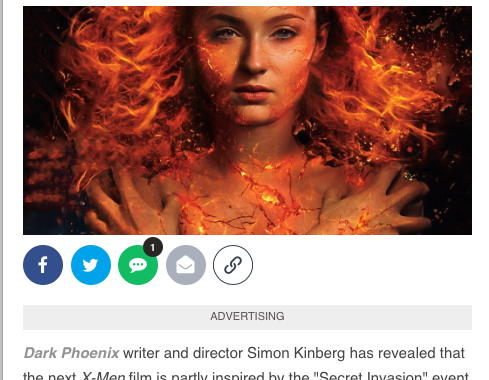 ScreenRant article on Dark Phoenix by Thomas Bacon