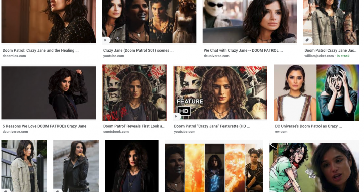 Thumbnails of Crazy Jane from Doom Patrol: via Google Images search