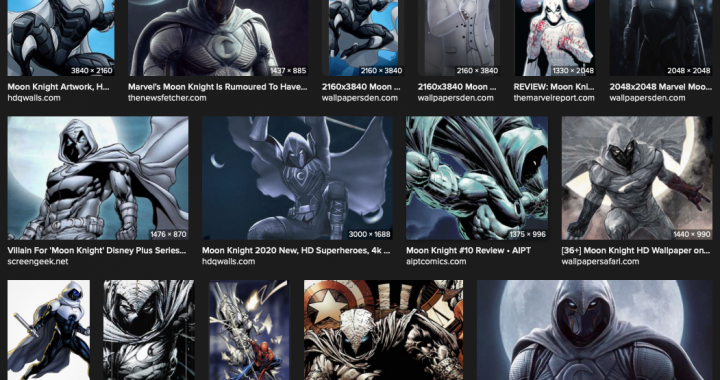 Various images from a Google search on Moon Knight.